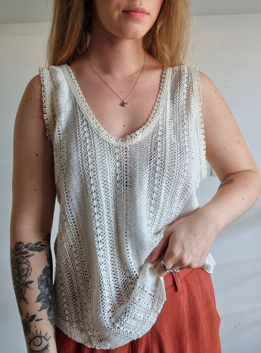 Top effet crochet beige SunsetLover