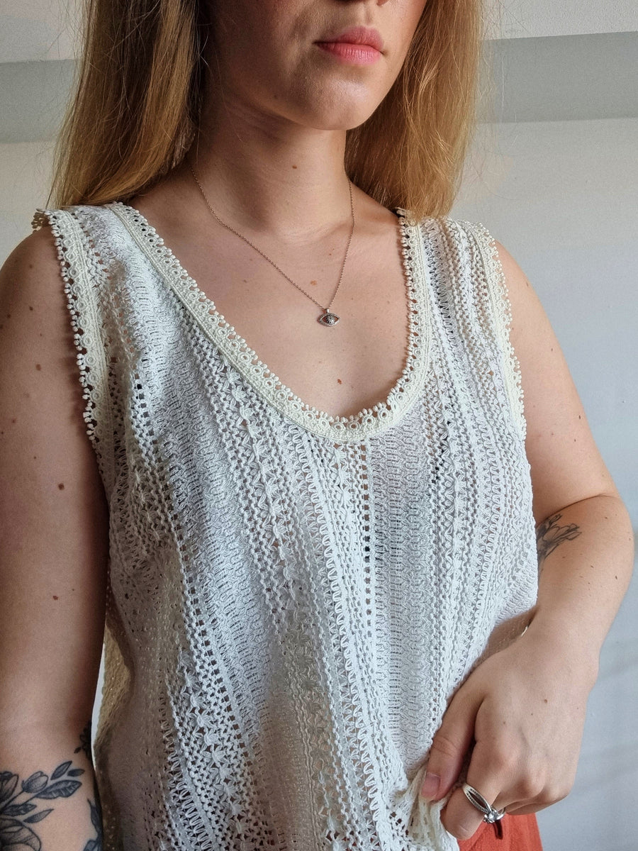 Top effet crochet beige SunsetLover